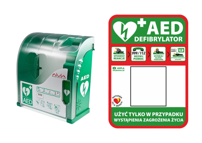 Szafki i oznakowania do defibrylatorów AED – kompleksowe wyposażenie
